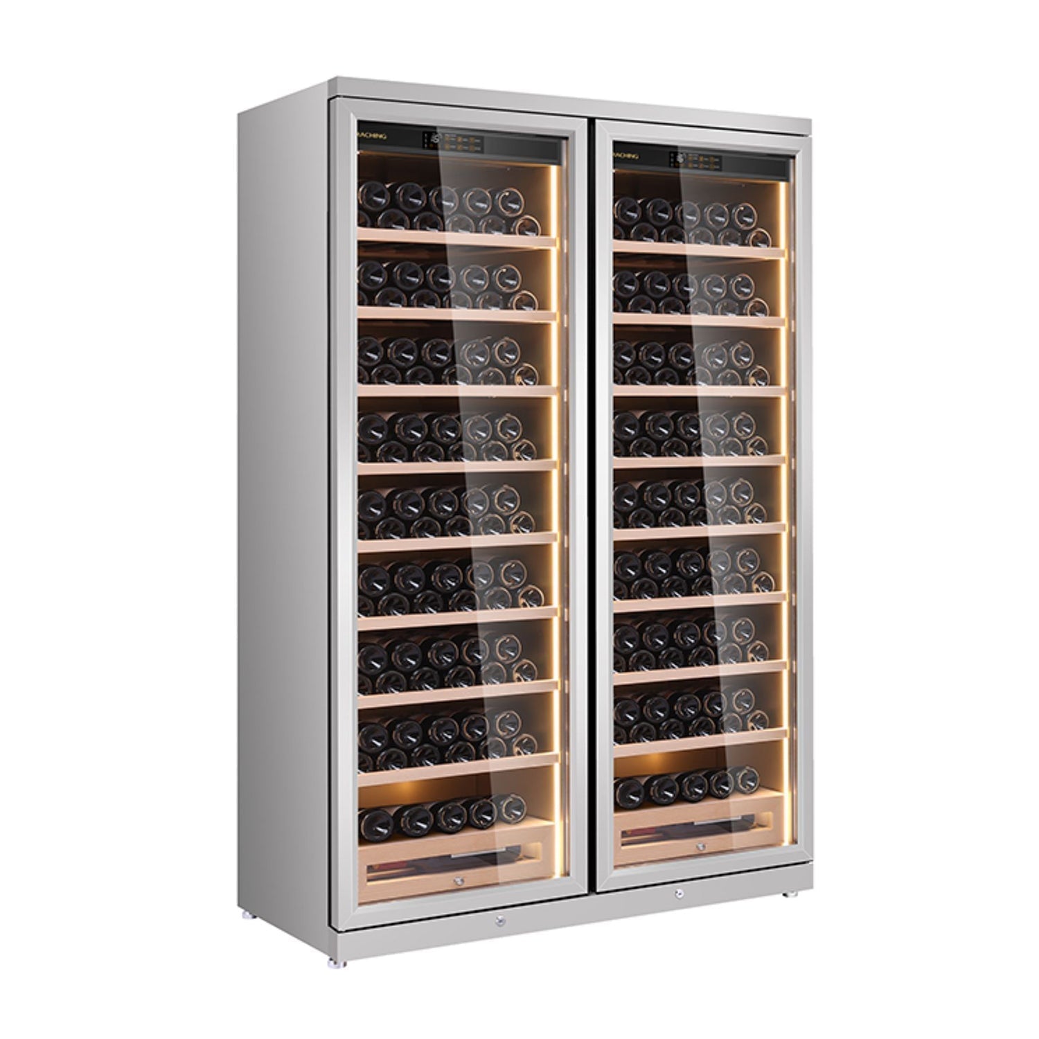Raching CD1200 – Smart Dual-Door Cigar Humidor & Wine Cooler (Premium Stainless Steel)
