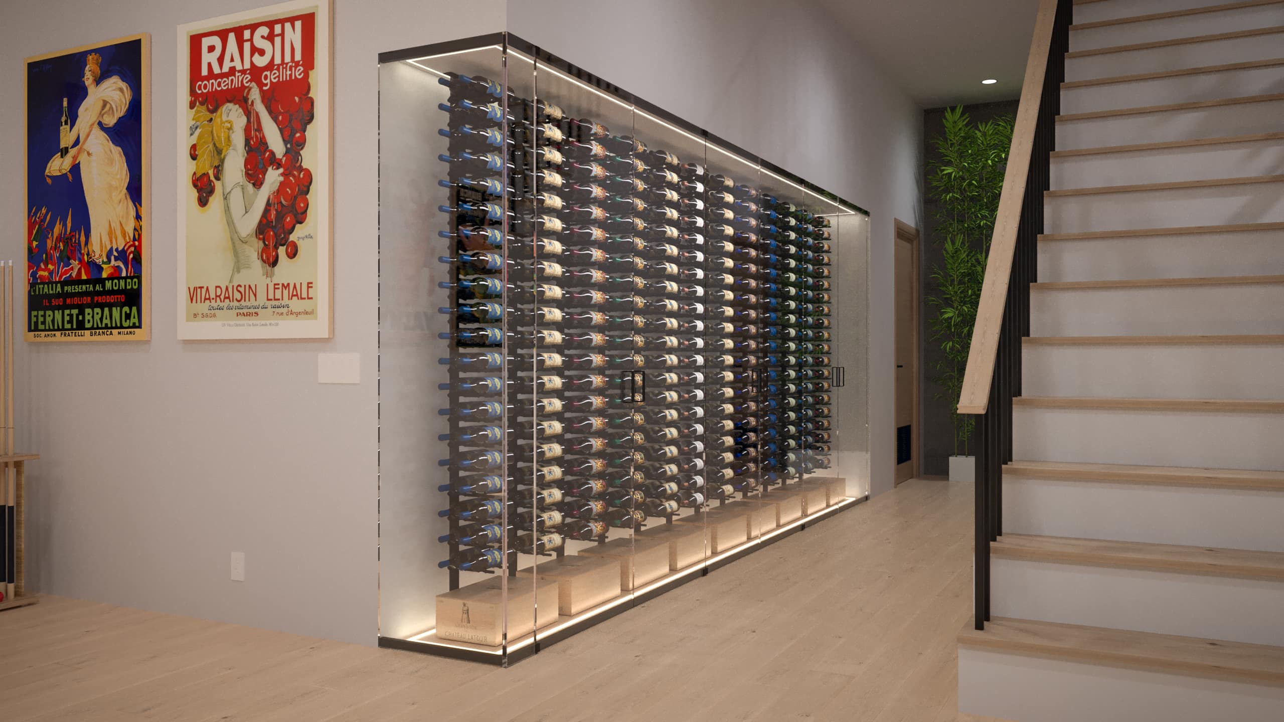 Ultra Wine Racks & Cellars HZ Minimalist Series 1-Sided Wine Rack Display (40 Bottles)
