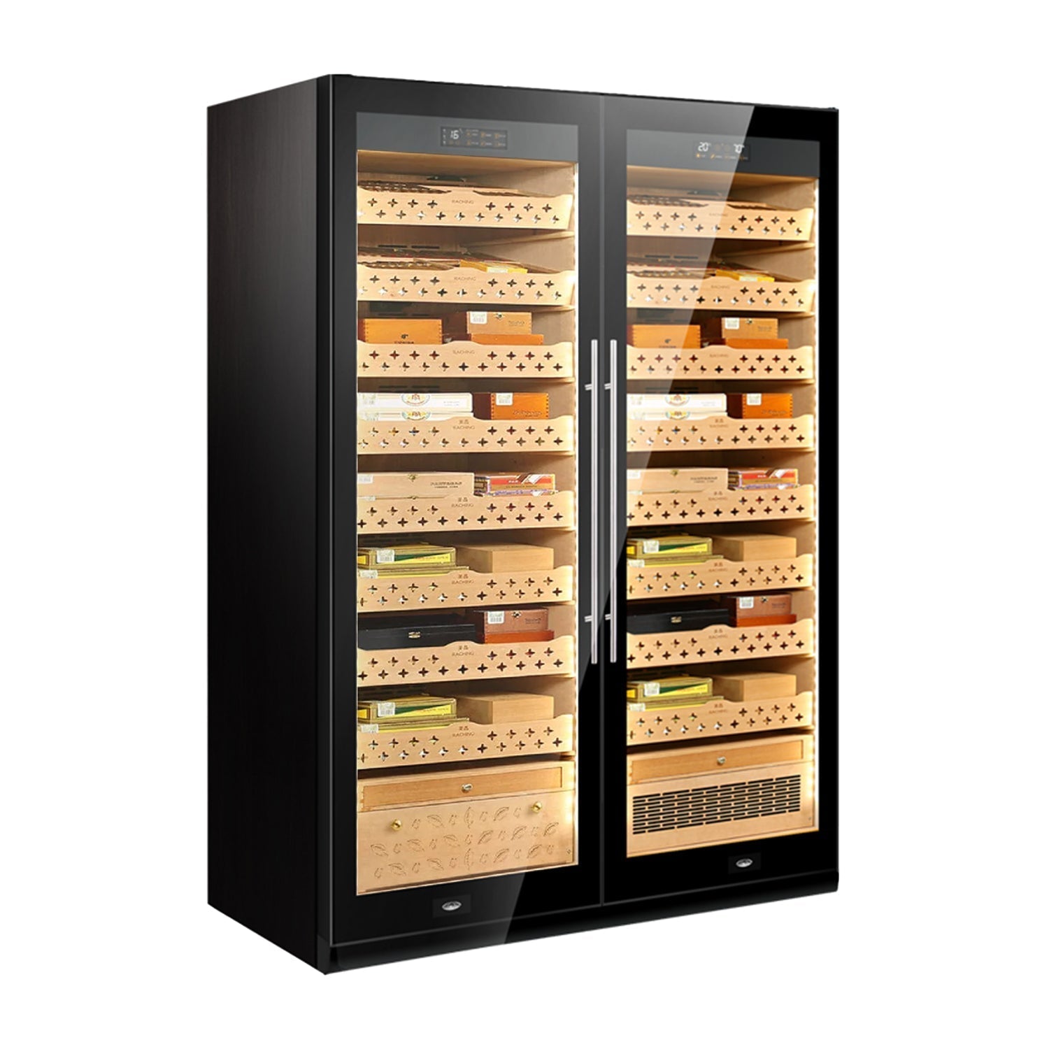Raching SD800 – Smart Dual-Door Humidor & Wine Cooler (Cigars + Wine Combo)
