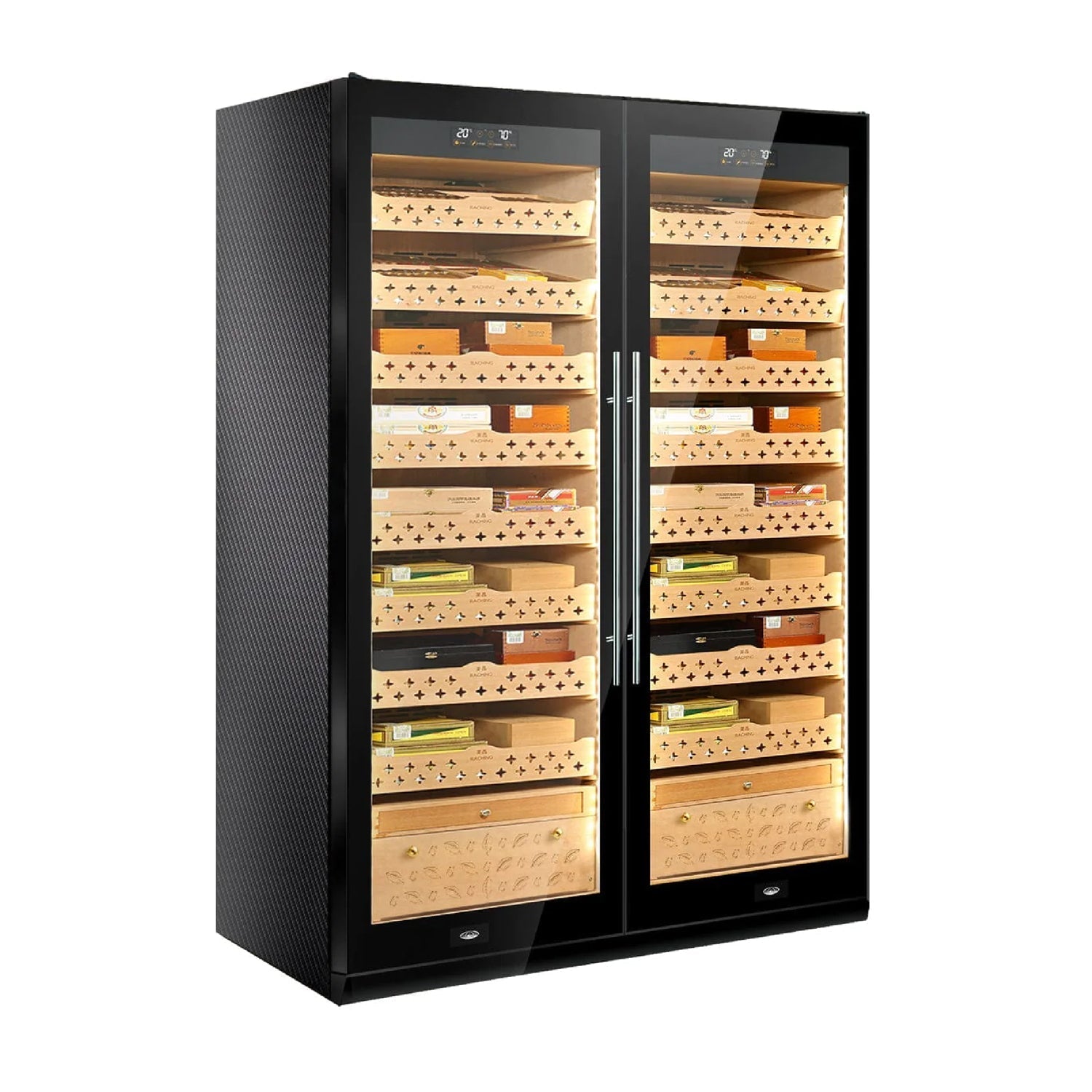 Raching SD800 – Smart Dual-Door Humidor & Wine Cooler (Cigars + Wine Combo)