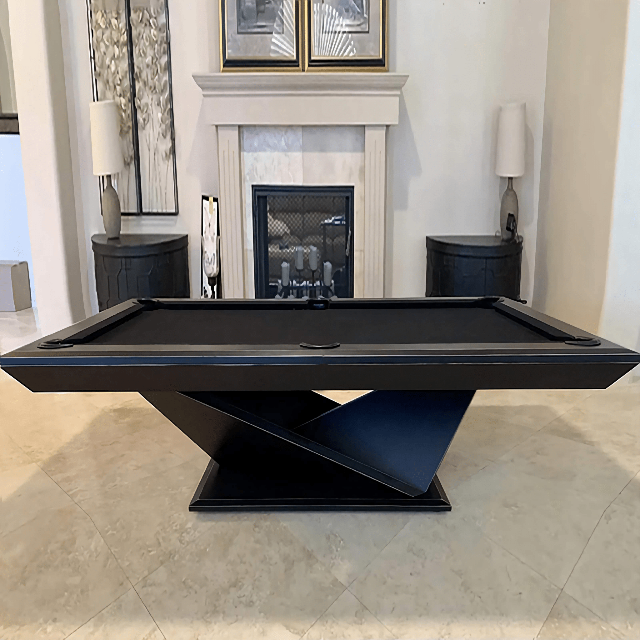 White Billiards Kyoto Modern Slate Pool Table - Black