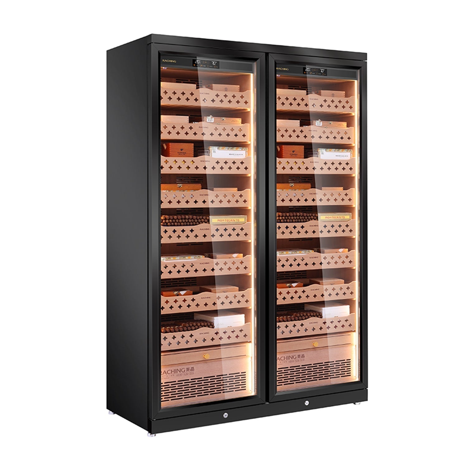 Raching CD1200 – Smart Dual-Door Cigar Humidor & Wine Cooler (Premium Stainless Steel)