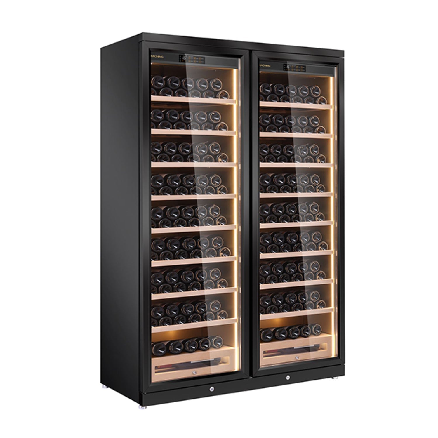 Raching CD1200 – Smart Dual-Door Cigar Humidor & Wine Cooler (Premium Stainless Steel)