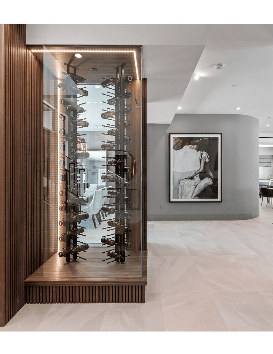 Ultra Wine Racks & Cellars Floor-to-Ceiling Mounted Wine Rack Display – 2-Sided (126 Bottles)