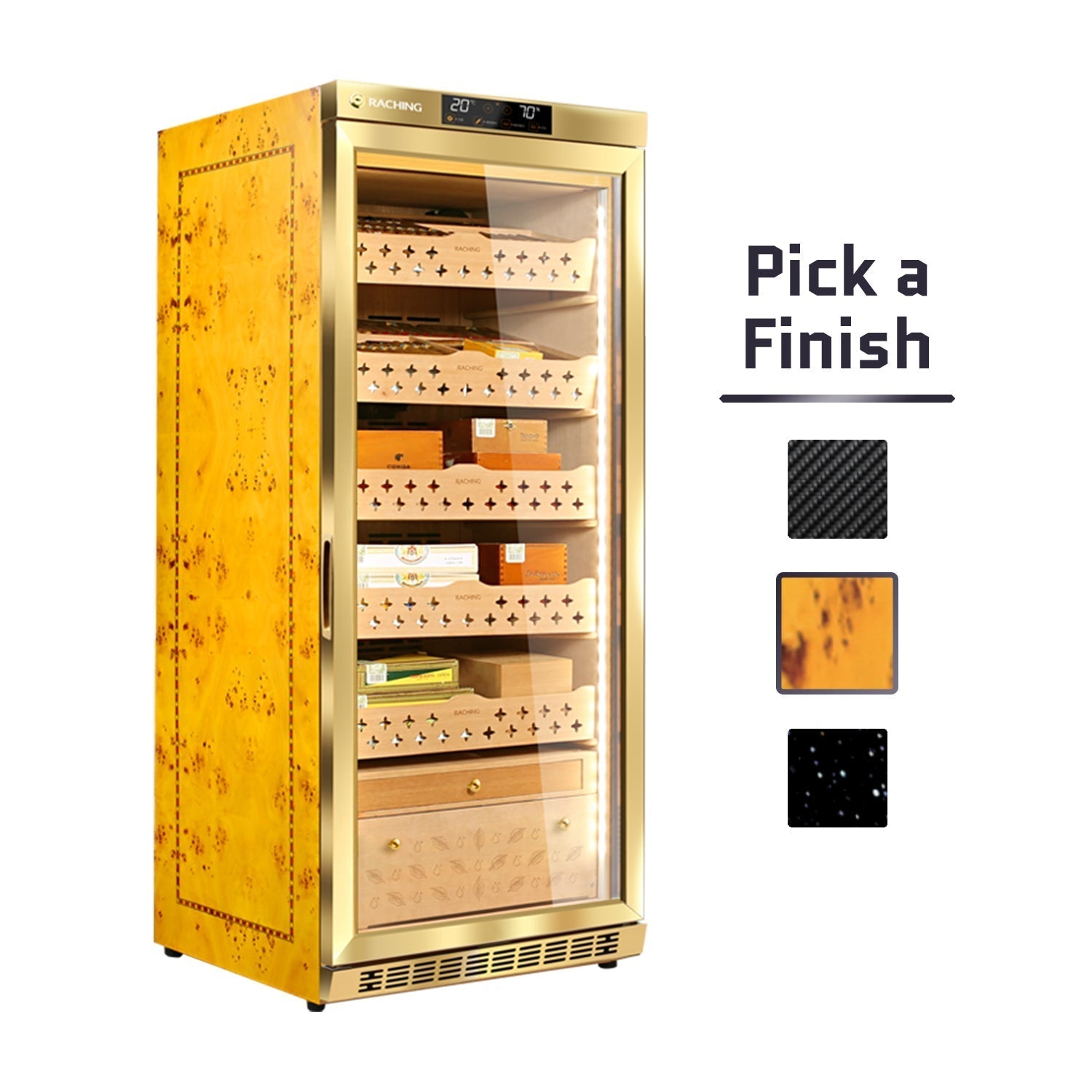 Raching MON1800A – Electric Climate Control Cabinet Humidor (1000–1200 Cigars)