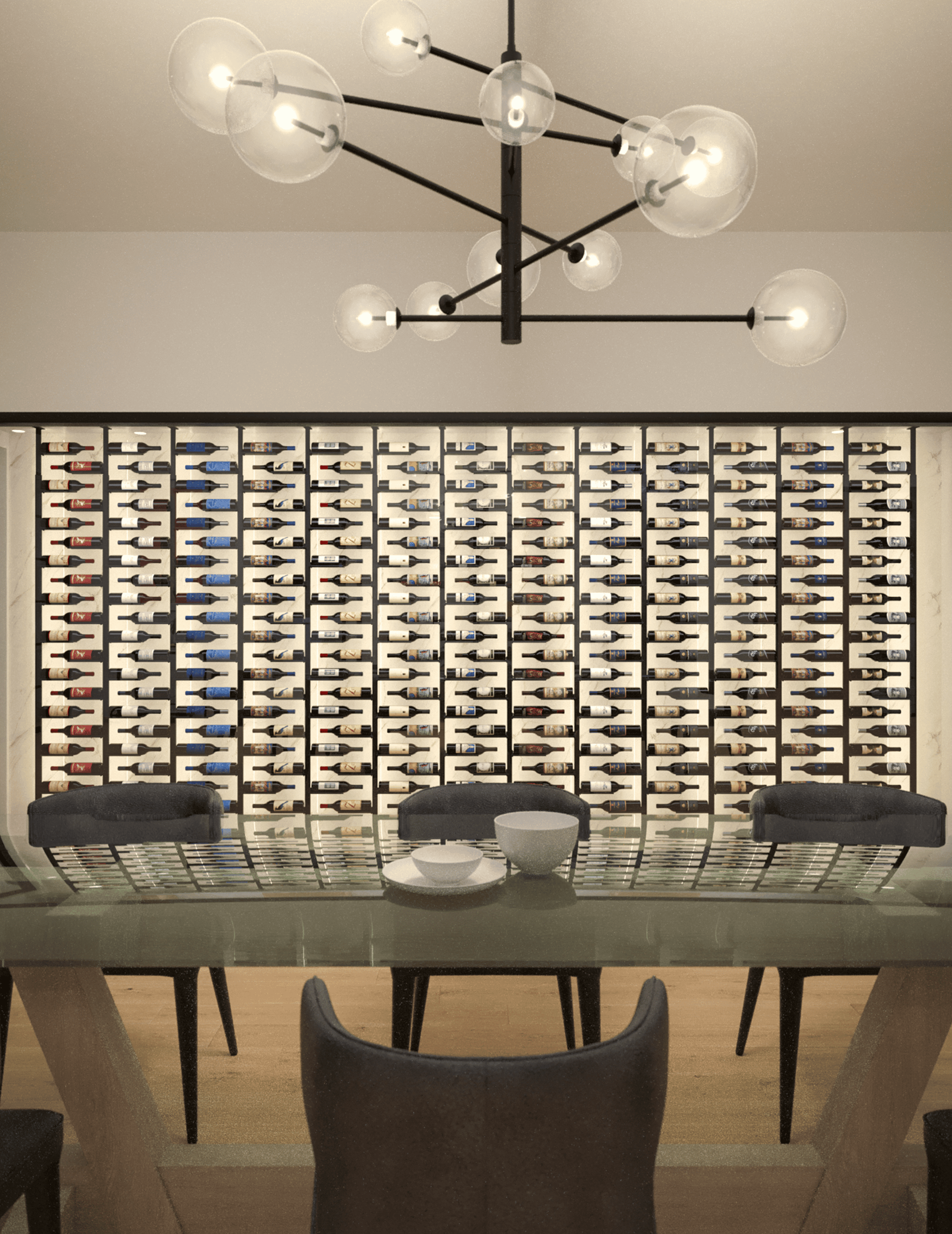 Ultra Wine Racks & Cellars ST Minimalist Series 2-Sided Wine Rack Display (40 Bottles)