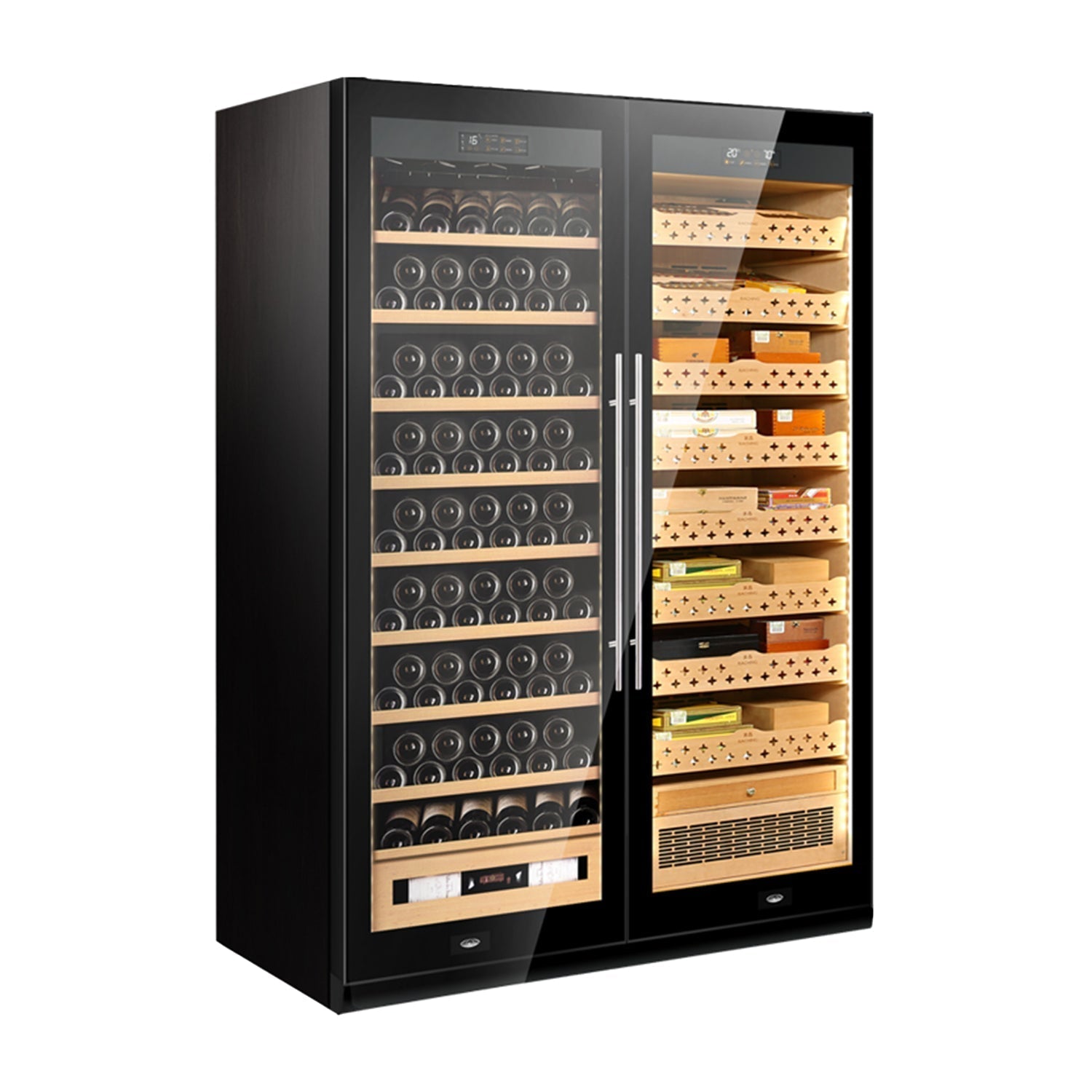 Raching SD800 – Smart Dual-Door Humidor & Wine Cooler (Cigars + Wine Combo)