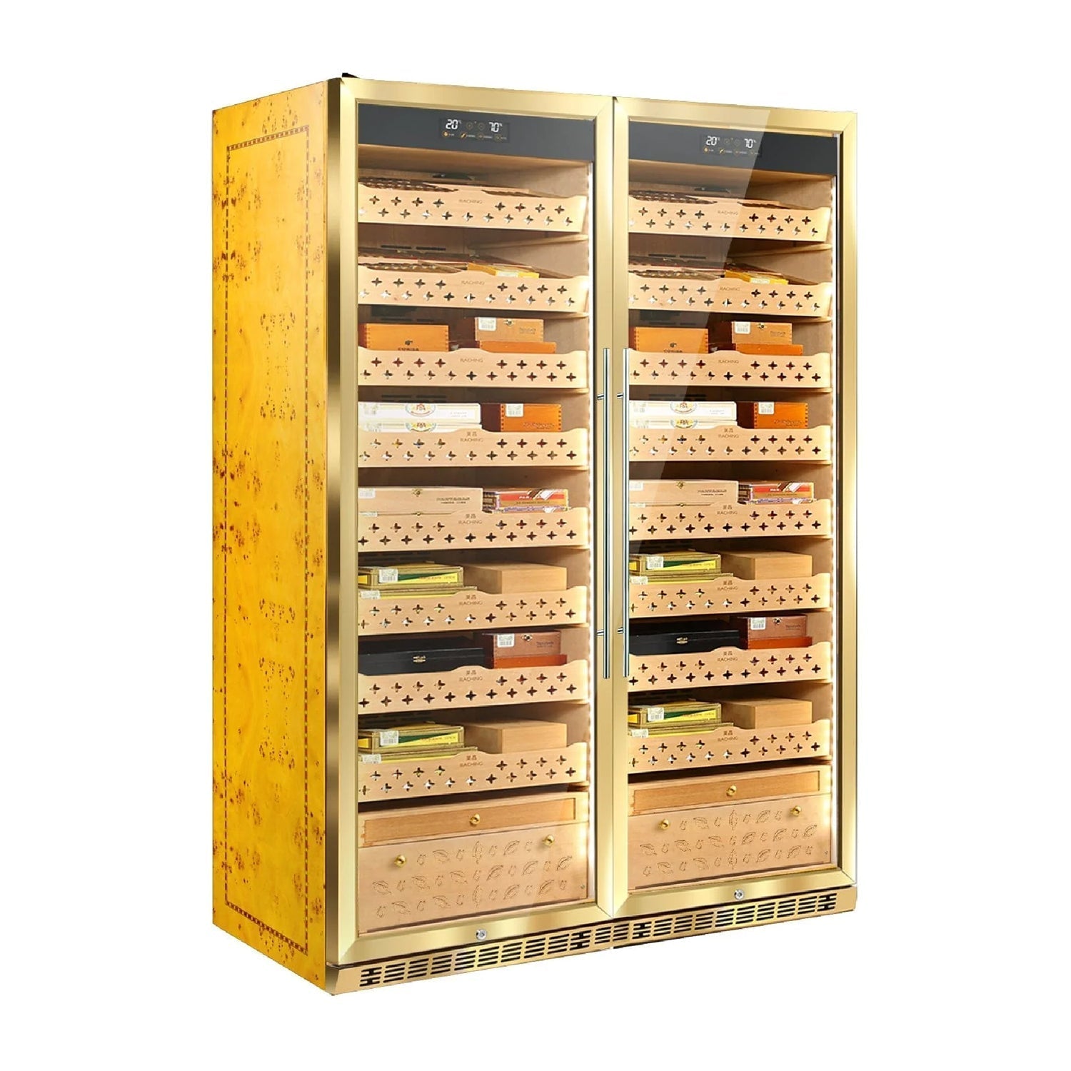 Raching SD800 – Smart Dual-Door Humidor & Wine Cooler (Cigars + Wine Combo)