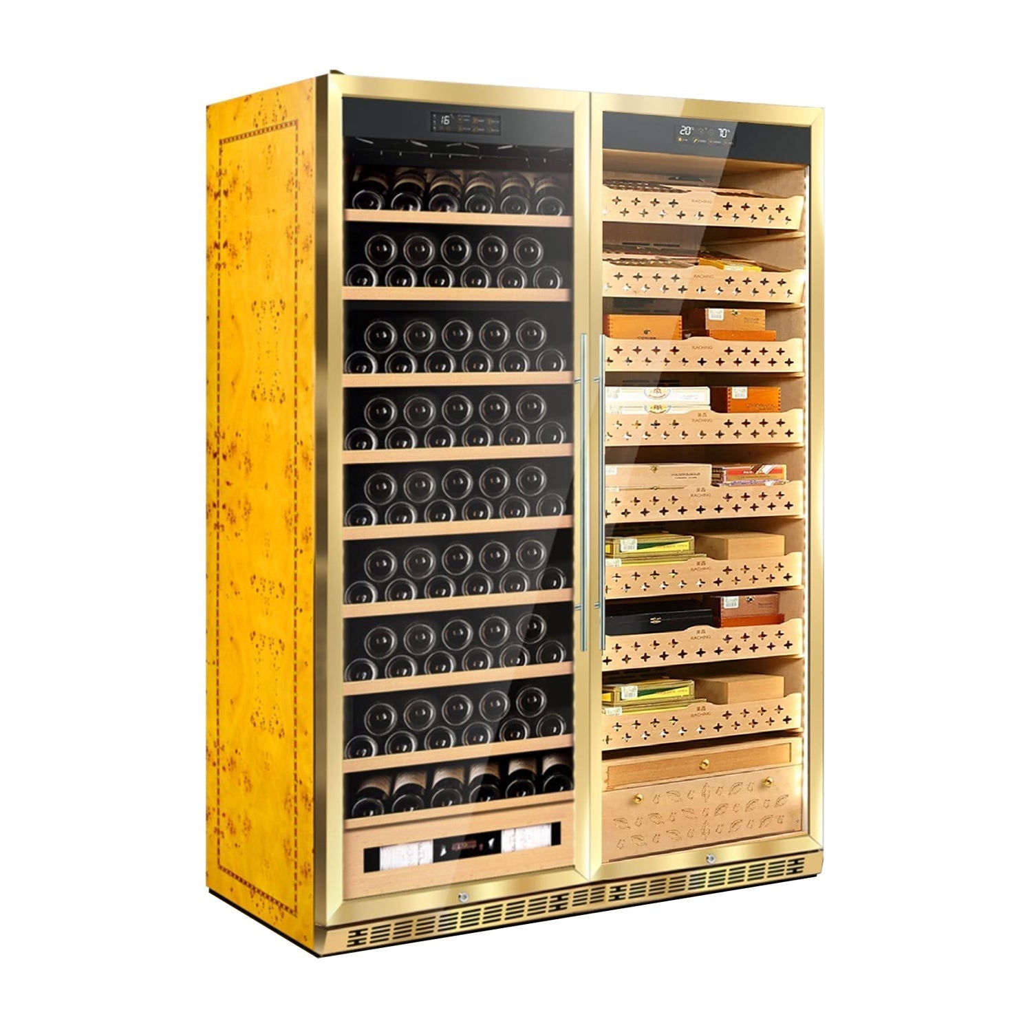 Raching SD800 – Smart Dual-Door Humidor & Wine Cooler (Cigars + Wine Combo)