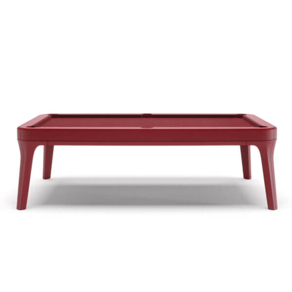 The Morris Modern Slate Leather Pool Table By White Billiards - Oatmeal Leather - Makassar Wood Rails