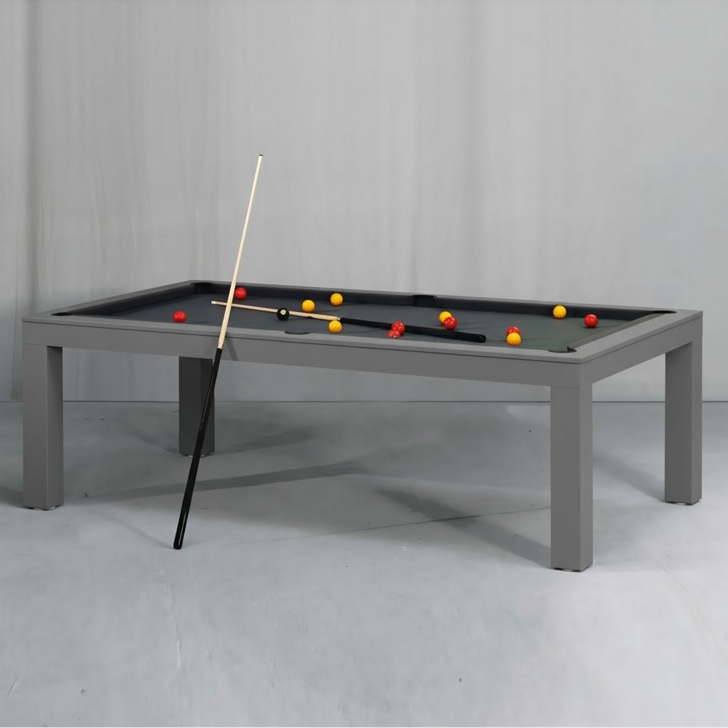 White Billiards Alpha Modern Slate Dining Top Pool Table Bundle (Includes Dining Top & 2 Benches)