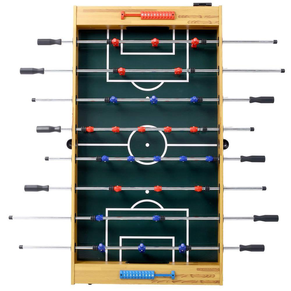 54 In. Hurricane Foosball Table for Family Game Rooms with Light Cherry Finish, Analog Scoring and Free Accessories