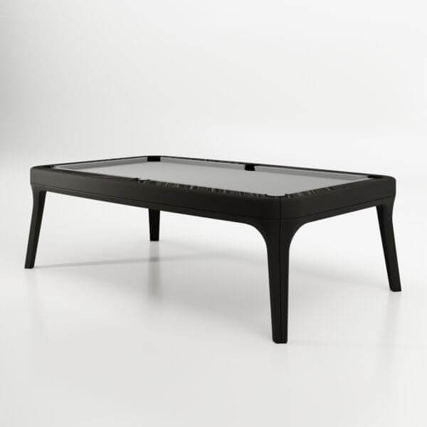 The Morris Modern Slate Leather Pool Table By White Billiards - Oatmeal Leather - Makassar Wood Rails