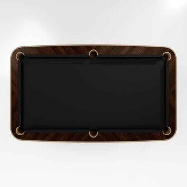 The Morris Modern Slate Leather Pool Table By White Billiards - Oatmeal Leather - Makassar Wood Rails